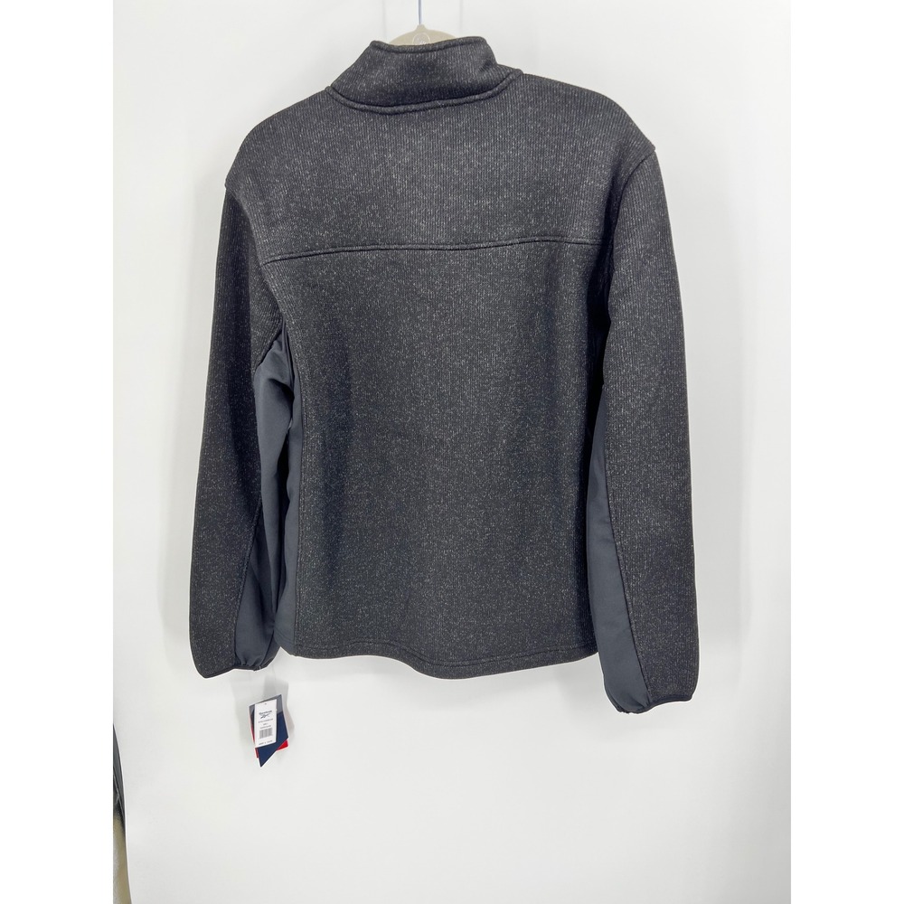 Reebok Mens Full Zip Fleece Jacket Black Heather OMRB1530 Large NWT - Picture 6 of 10